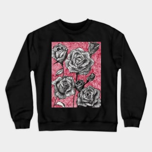 roses in red and black ink Crewneck Sweatshirt